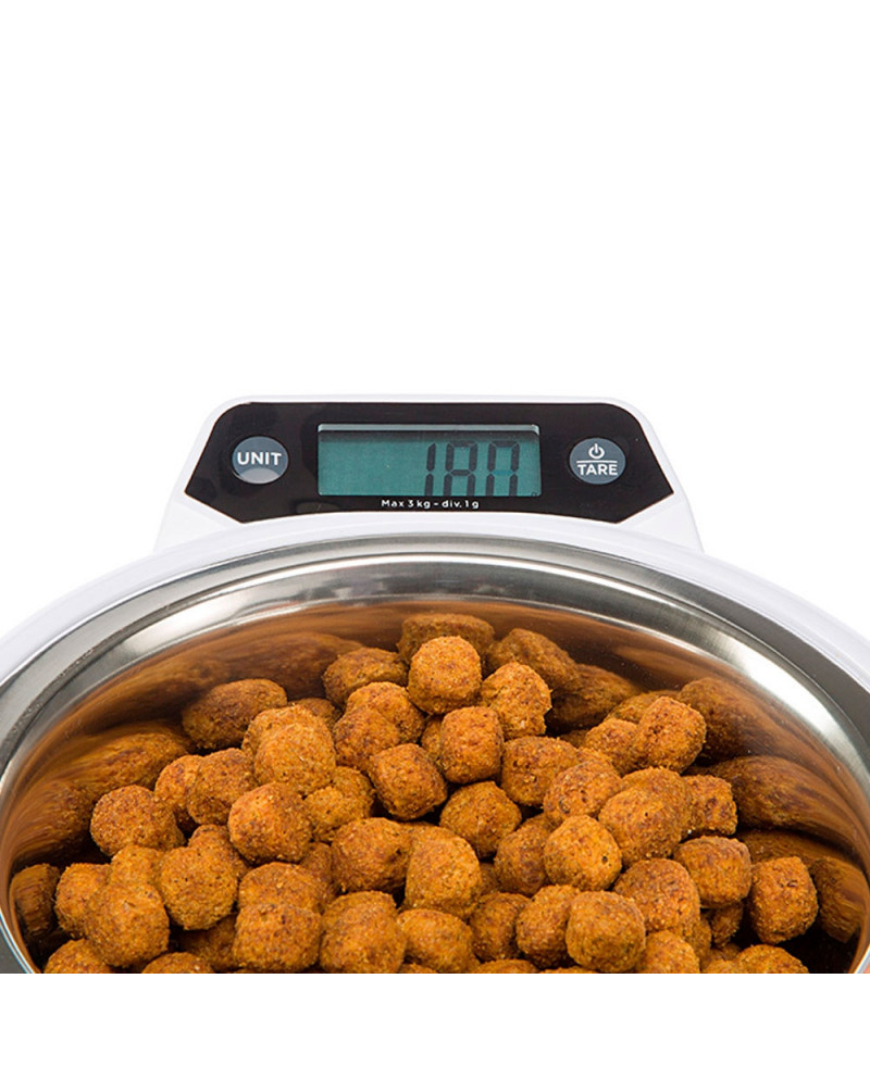 Optima Comedero para perros y gatos con balanza digital integrada