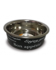 Comedero de acero decorado 14.3x5.4 cm