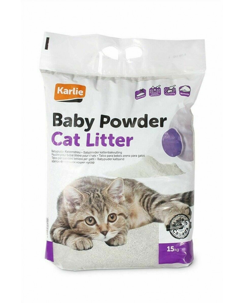 Arena aglomerante para gatos Baby powder