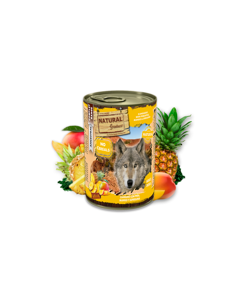 Natural Greatness Reno y Arenque con yogurt, plátano y fresas lata 400gr Natural Greatness Reno y Arenque con yogurt, plátano y fresas lata 400gr