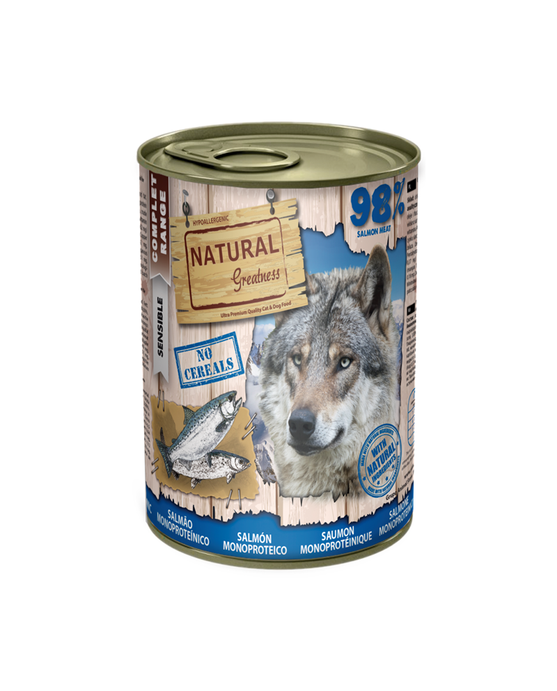 Natural Greatness Receta Monoproteica de Salmón lata 400gr Natural Greatness Receta Monoproteica de Salmón lata 400gr