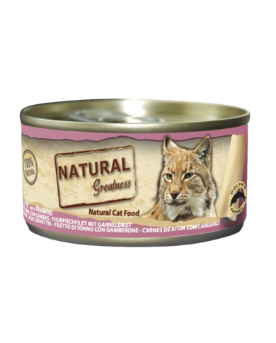 Natural Greatness Cat Filete de Atún con Gambas lata 70gr Natural Greatness Cat Filete de Atún con Gambas lata 70gr