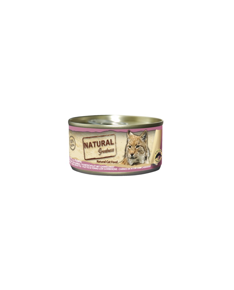 Natural Greatness Cat Filete de Atún con Gambas lata 70gr Natural Greatness Cat Filete de Atún con Gambas lata 70gr