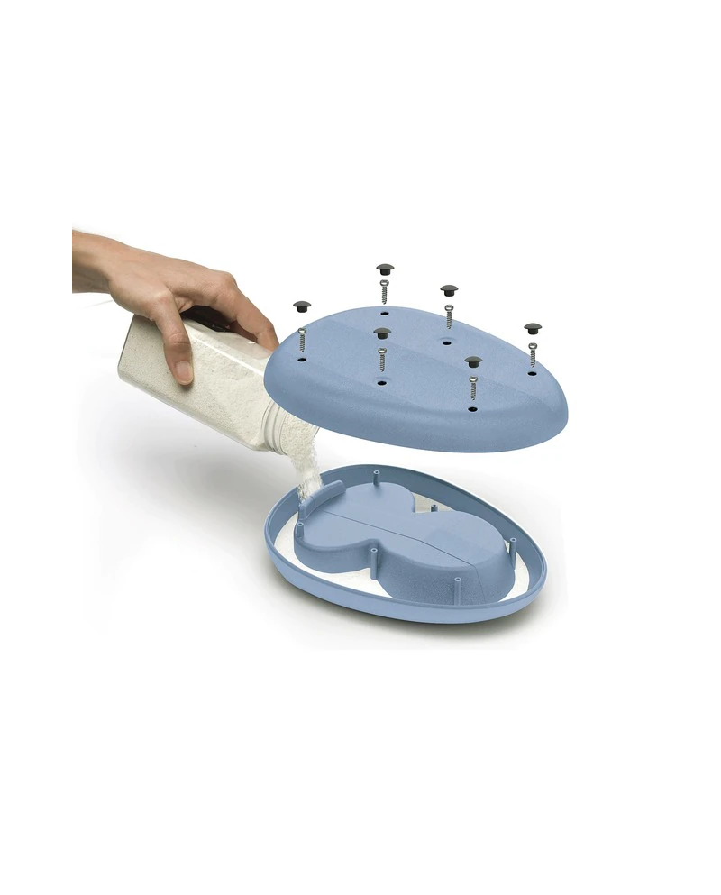 Comedero y Bebedero Ciottoli azul rellenable