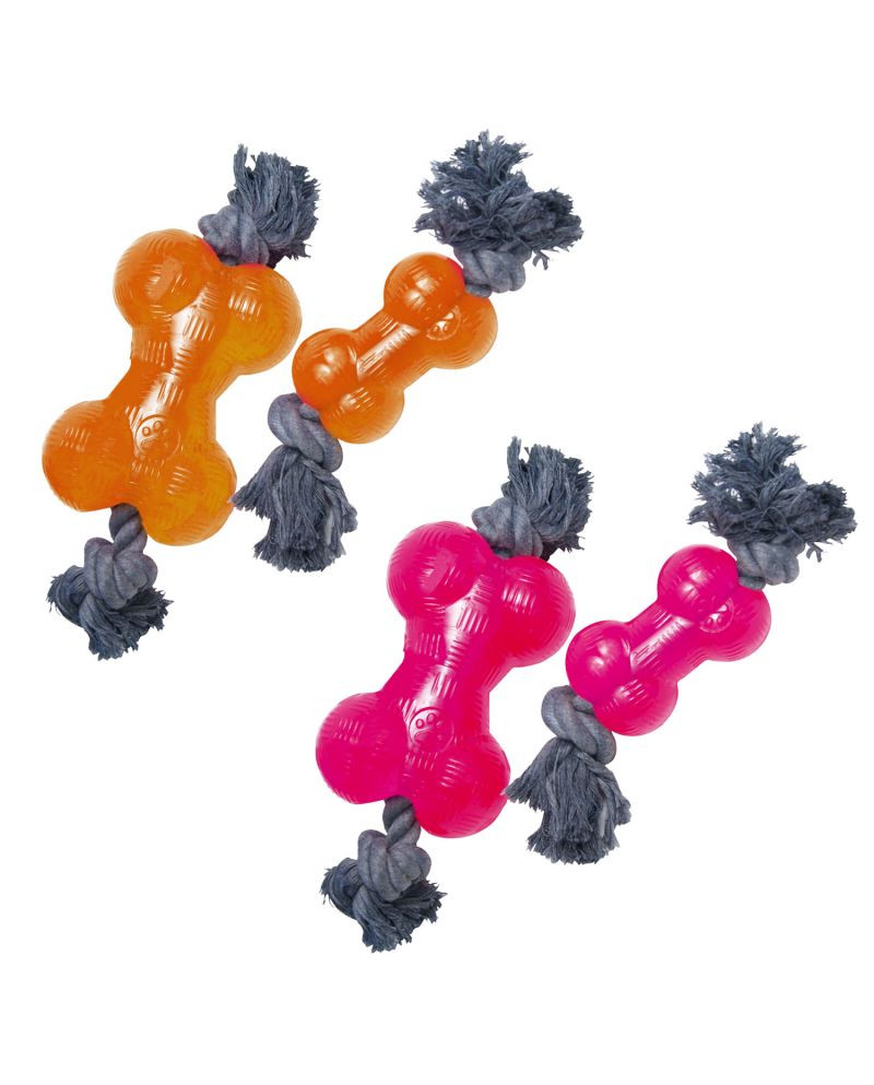 Hueso TPR Goma con Cuerda