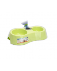 Comedero bebedero 2 en 1 con rosca para botella de agua