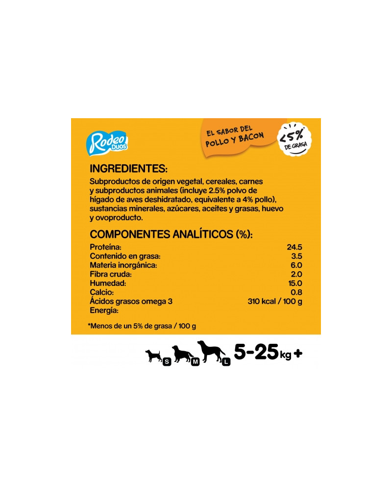 Snacks Pedigree Rodeo Duos Pollo Bacon