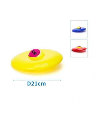 Frisbee plástico 21cm con pelota de Tenis Frisbee plástico 21cm con pelota de Tenis
