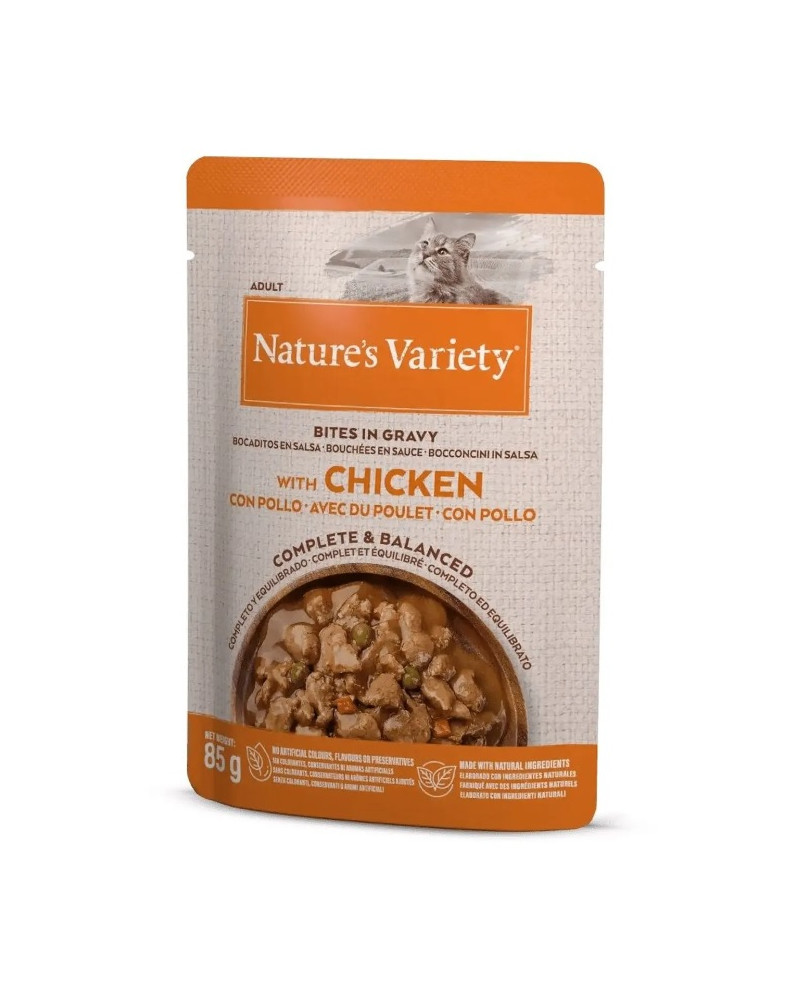 Natures Variety Cat Bites in Gravy Pollo 85gr