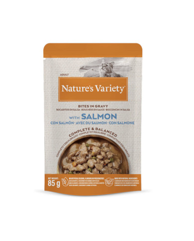 Natures Variety Cat Bites in Gravy Salmon 85gr Natures Variety Cat Bites in Gravy Salmon 85gr