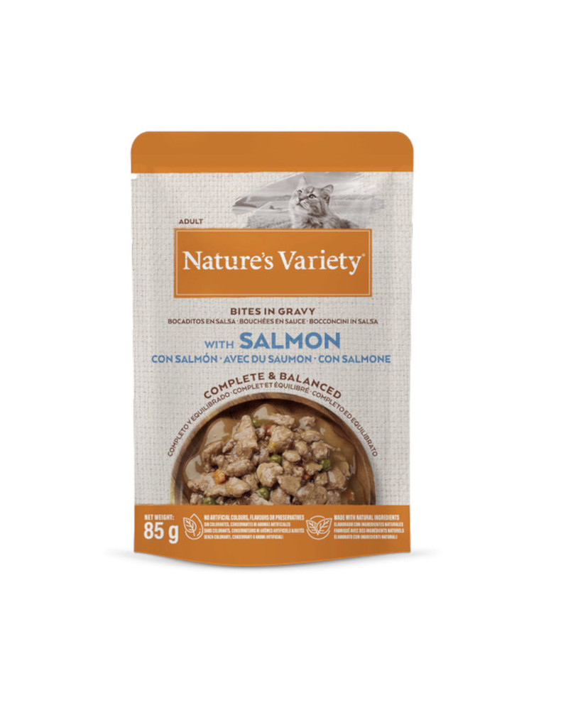 Natures Variety Cat Bites in Gravy Salmon 85gr