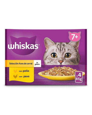 Whiskas Pack Seleccion Pollo +7 Senior 4 uni 85gr