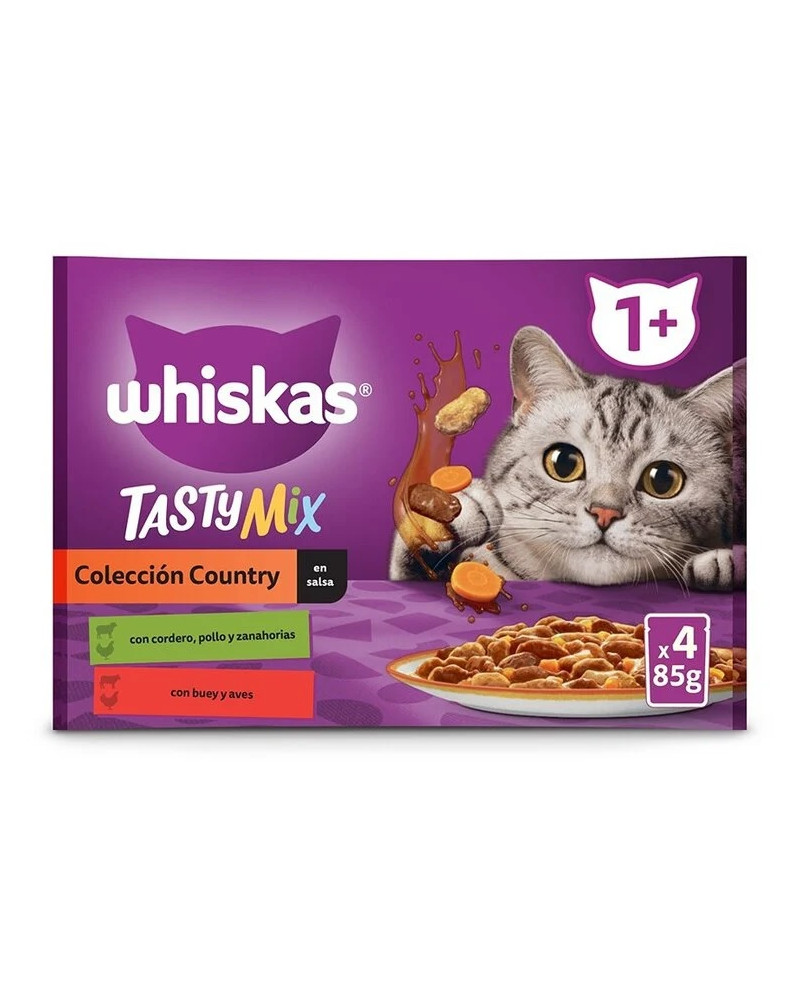 Whiskas Pack Tasty Mix Pollo y Ternera 4uni 85gr