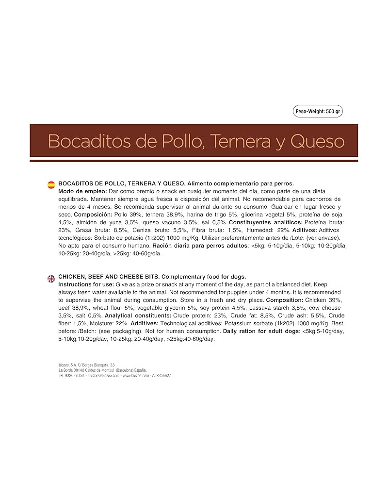 Bocaditos de Pollo Ternera y Queso