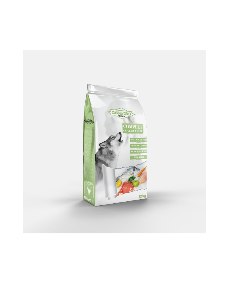 Carnivoro Complet Pollo y Arroz Pienso Para Perros 12Kg