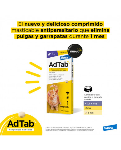 Adtap Comprimidos Masticables Antiparasitarios gatos  comprimidos pulgas garrapatas