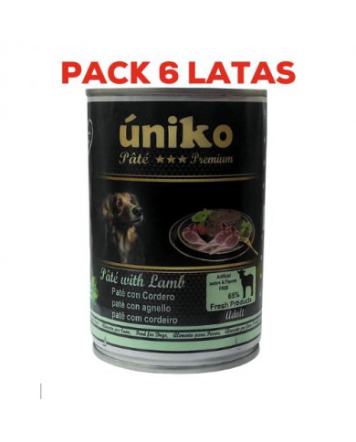 Úniko Pate Premium Cordero Pack 6x400gr