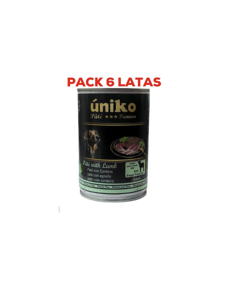 Úniko Pate Premium Cordero Pack 6x400gr