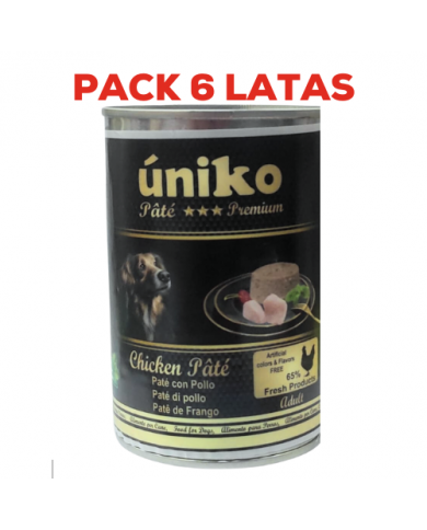 Úniko Pate Premium Pollo Pack 6x400gr Úniko Pate Premium Pollo Pack 6x400gr