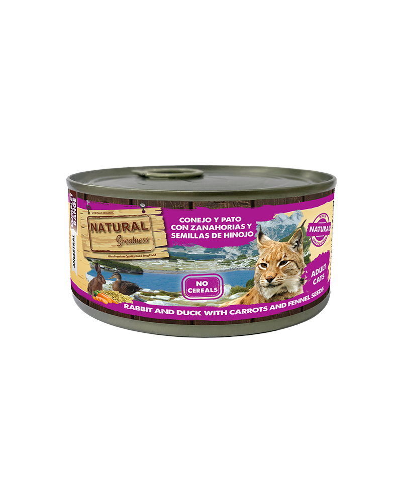Natural Greatness Cat Conejo  Pato Zanahoria Manzanilla 180gr Natural Greatness Cat Conejo  Pato Zanahoria Manzanilla 180gr