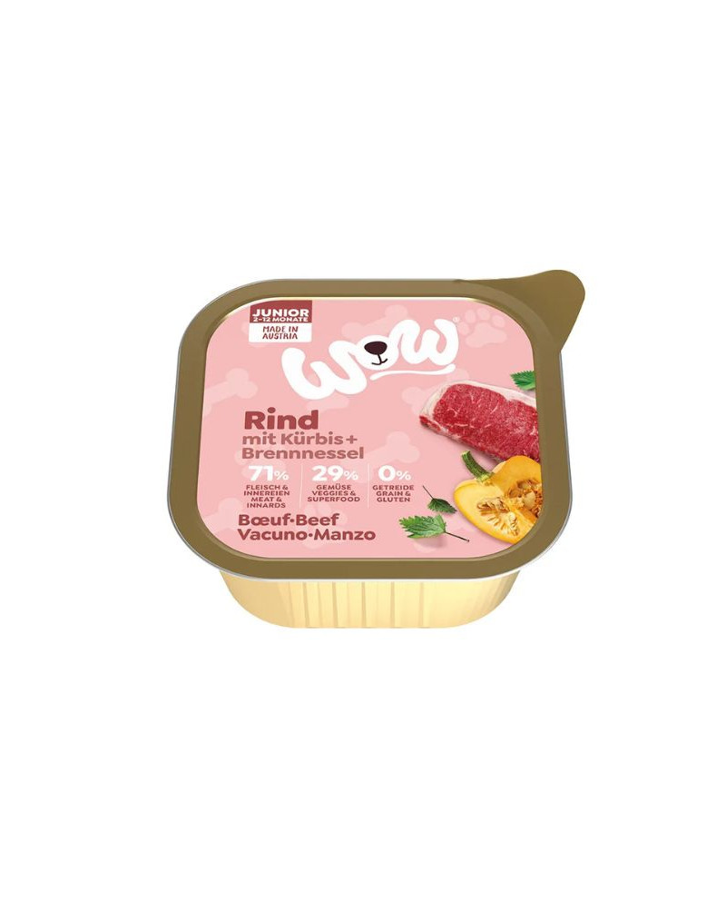 WOW Vacuno Comida Húmeda Perros Cachorros 150GR