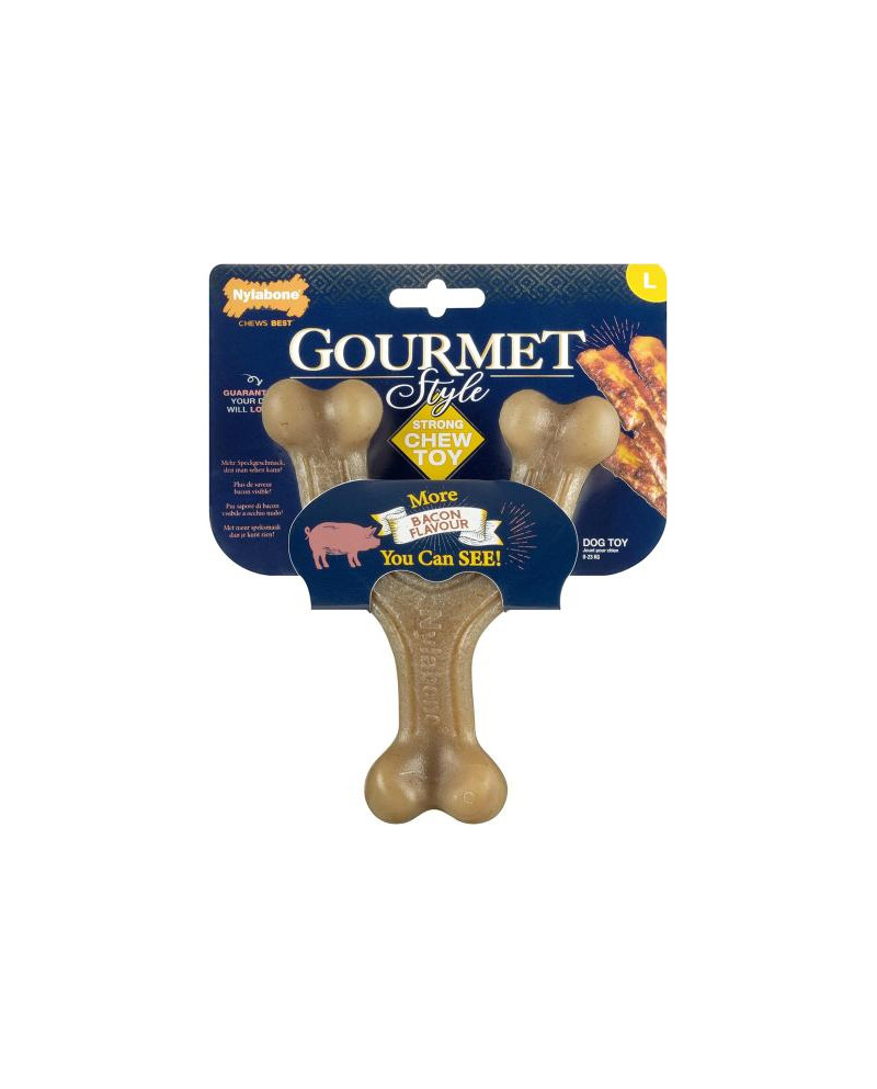 Nylabone Juguete Gourmet Wishbone Bacon para Perros