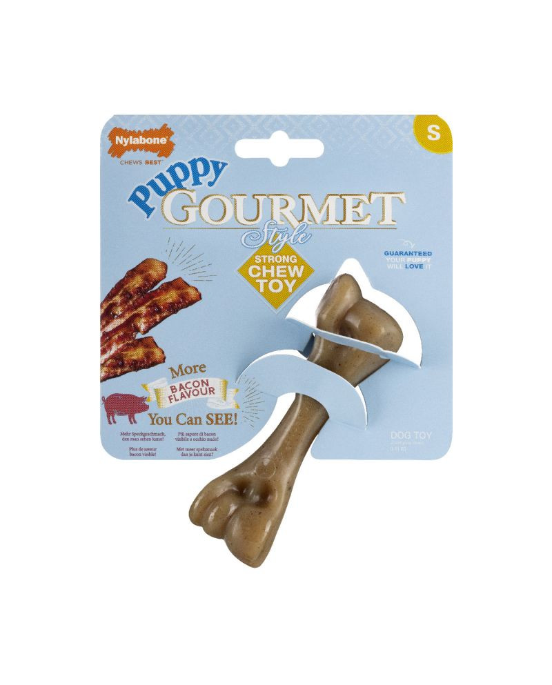 Nylabone Juguete Puppy Gourmet Femur Bacon para Perros