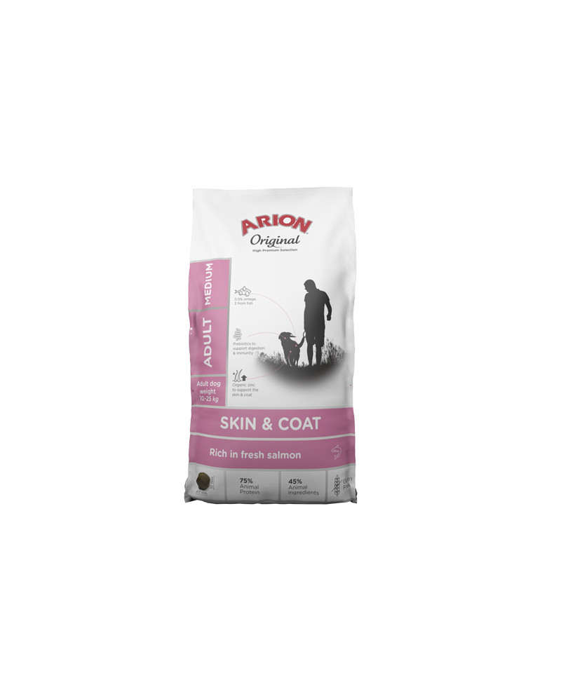 Arion Original Skin & Coat Salmón para Adultos – Raza Mediana