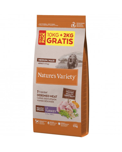 Natures Variety Turkey Adulto Medium Healthy Grains 10+2kg Natures Variety Turkey Adulto Medium Healthy Grains 10+2kg