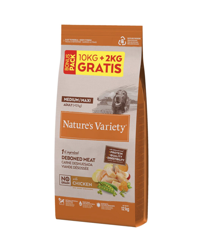 Natures Variety Pollo Adulto Medium No Grain 10+2kg