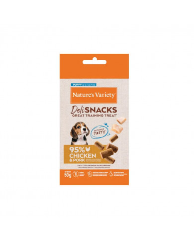 Nature’s Variety Premios Naturales para Cachorros – Pollo y Cerdo 50 g Nature’s Variety Premios Naturales para Cachorros – Pollo y Cerdo 50 g