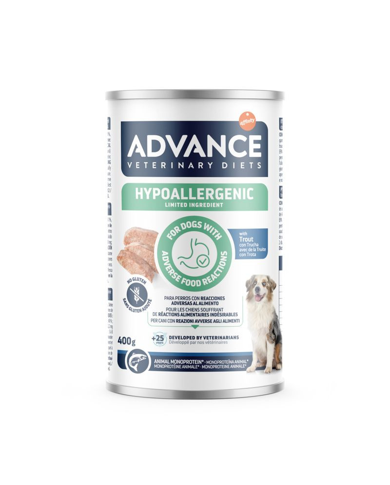 "Advance Veterinary Diets Hypoallergenic cerdo 400g alimento para perros con alergias"