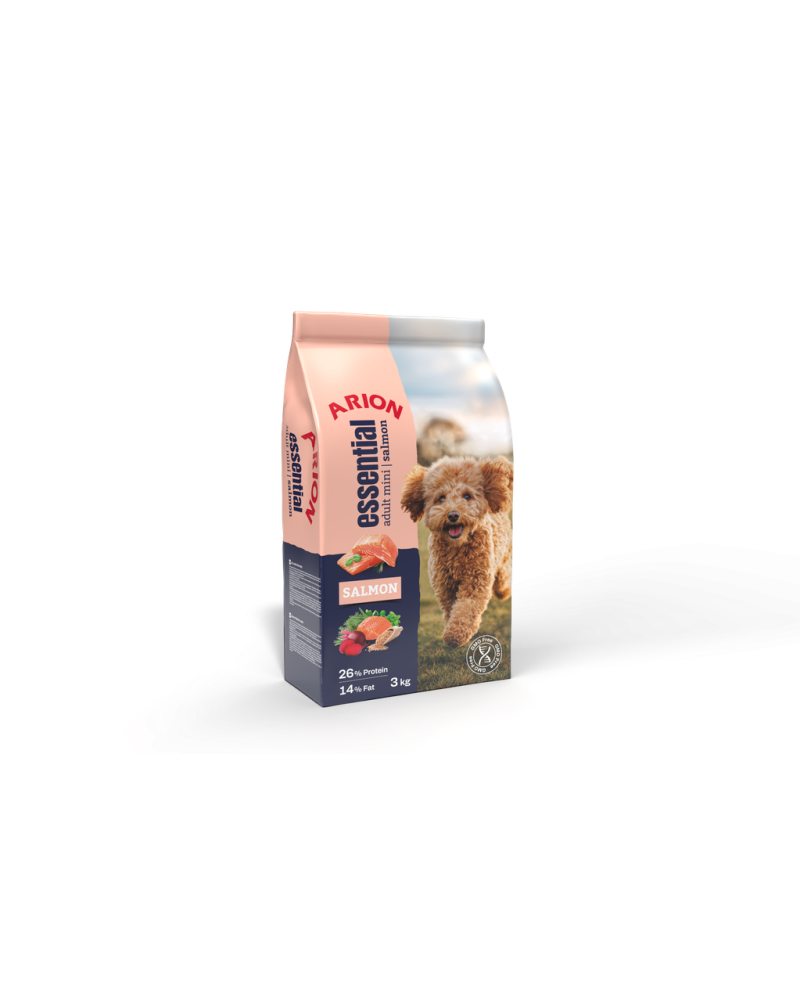 Saco de pienso Arion Essential Adult Mini Salmón 3kg para perros de raza pequeña