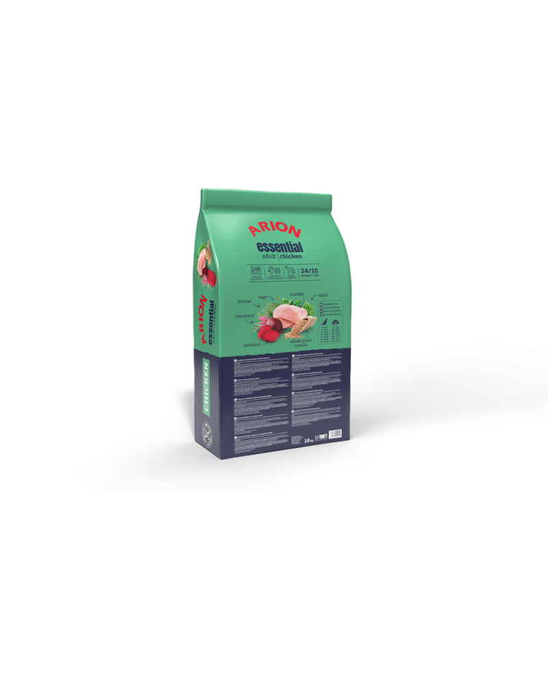 Saco grande de 18kg de pienso Arion Essential Adult Chicken