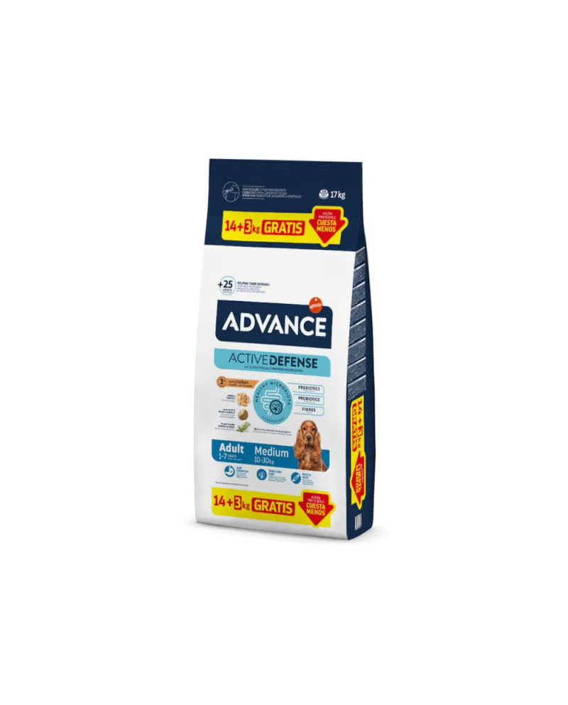 Advance Medium Adult Pollo y Arroz – Pienso Premium para Perros Medianos 14 +3kg