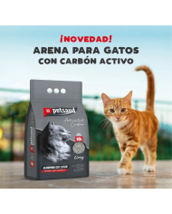 Arena aglomerante. Pet Sand Carbón activo 10L