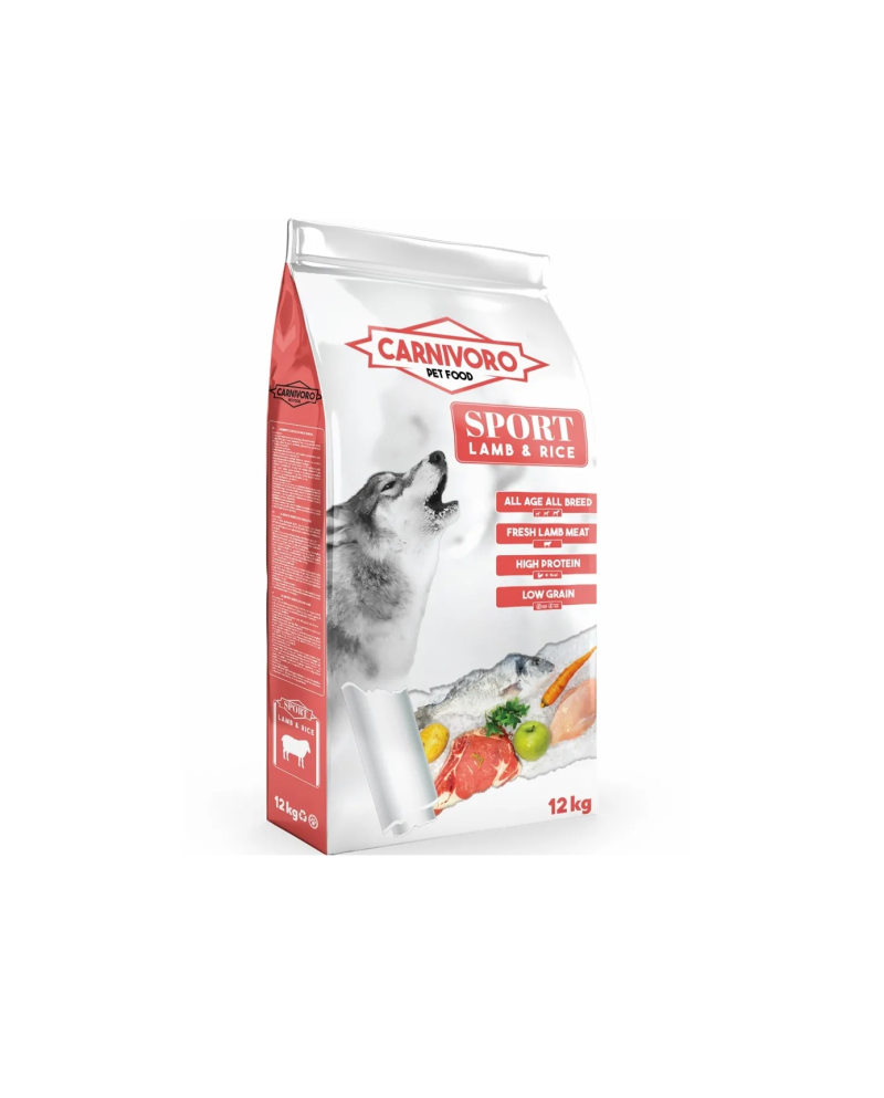 Carnívoro Sport Cordero – Perro Activo 12 kg