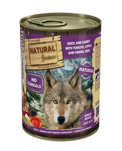 Natural Greatness Pato y Conejo, tomate y manzana lata 400gr
