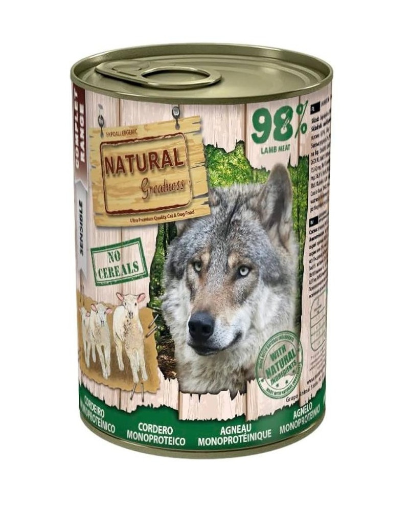 Natural Greatness Receta Monoproteica de Cordero lata 400gr