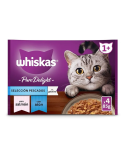 Whiskas Pack Pure Delight Salmón y Atún 4uni 85gr