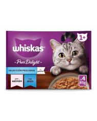 Whiskas Pack Pure Delight Salmón y Atún 4uni 85gr