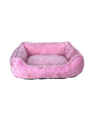 cuna perro pelo sedoso rosa