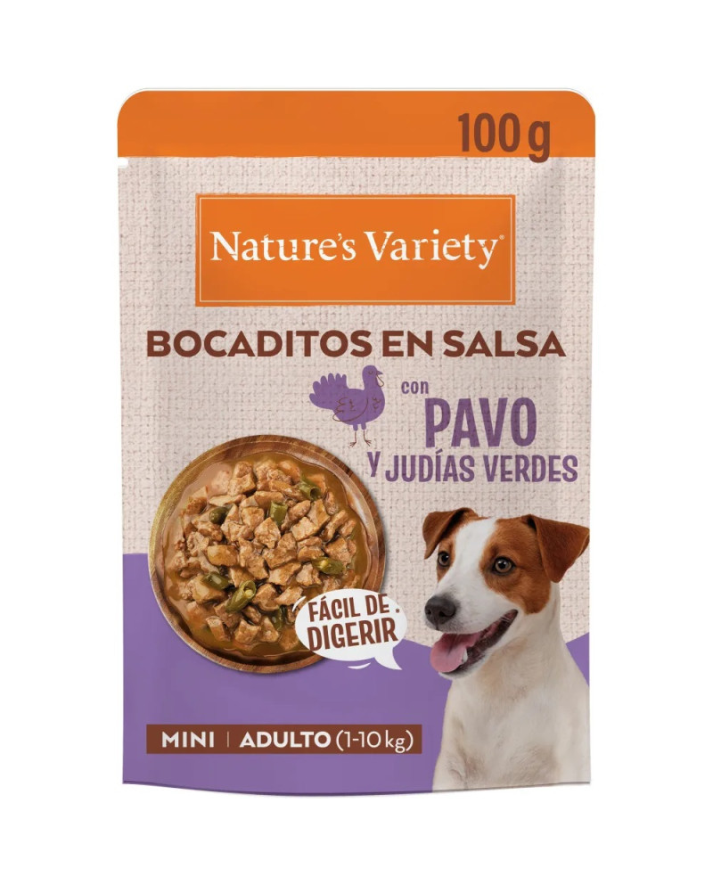 Nature’s Variety Bocaditos en Salsa Pavo y Judías para Perros Mini