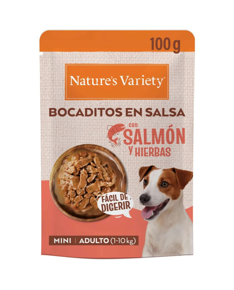 Nature’s Variety Bocaditos en Salsa Salmon para Perros Mini 100gr