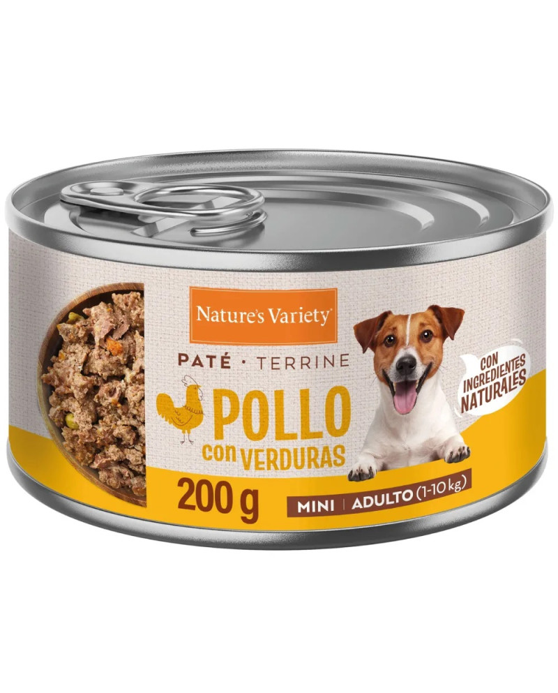 Nature’s Variety Paté Pollo y Verduras Lata para Perros Mini Adultos 200gr