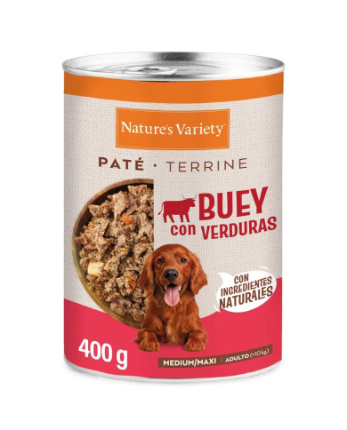 Nature’s Variety Paté Buey y Verduras Lata para Perros Adultos Medium 400gr