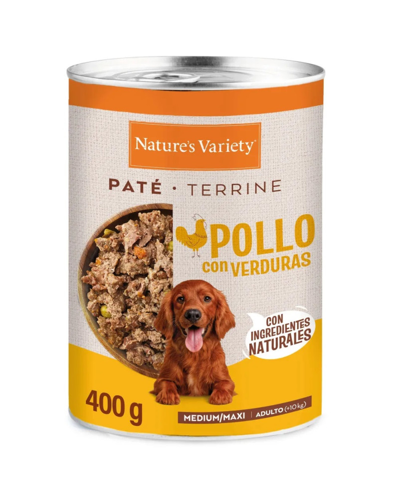 Nature’s Variety Paté Pollo Lata para Perros Adultos Medium 400gr